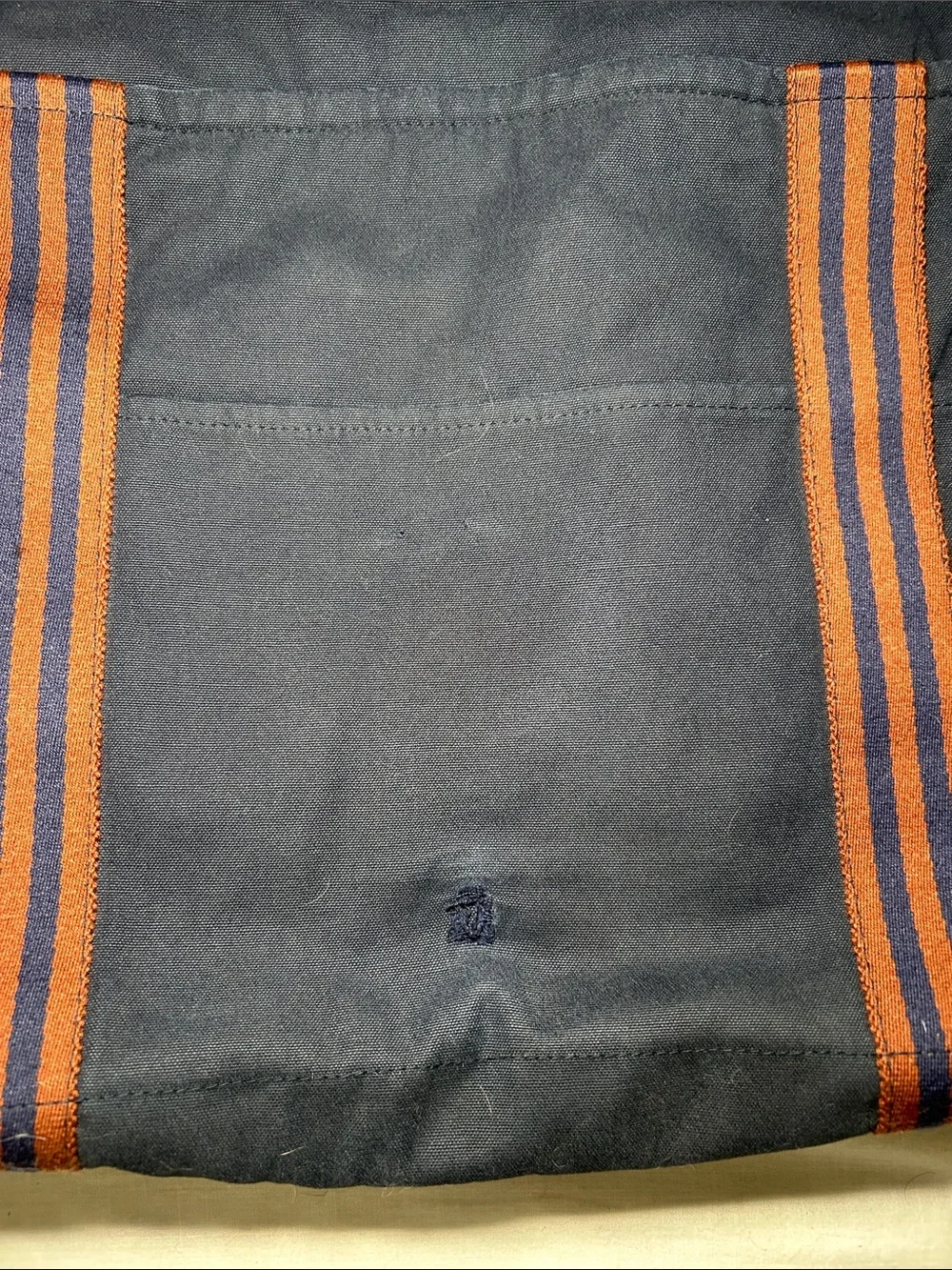 Vintage Hermès Fourre Tout Besace MM shoulder bag in navy cotton canvas